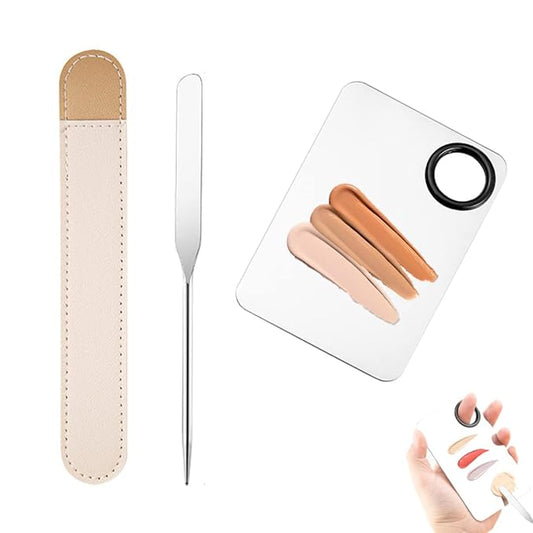 Korean Picasso Makeup Spatula Palette Set for Liquid Foundation, Stainless Steel Mixing Scraper Artist Nail Art Stirring Makeup Tool-Velvo Beauty