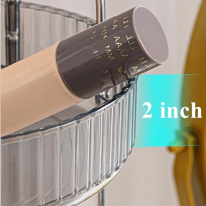 Makeup Organizer for Vanity, 360° Rotating Bathroom Organizer Countertop, High-Capacity Skincare Organizer, Spinning Cosmetics Organizer for Dresser Countertop (3 Tiers, Grey)-Velvo Beauty
