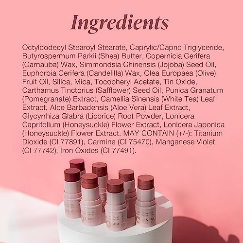 Mineral Fusion 3-in-1 Color Stick, Instant Color Pop and Blush for Cheeks, Creamy Lightweight Formula, Multi-Use Eye, Face, and Lip Makeup, Berry Glow-Velvo Beauty