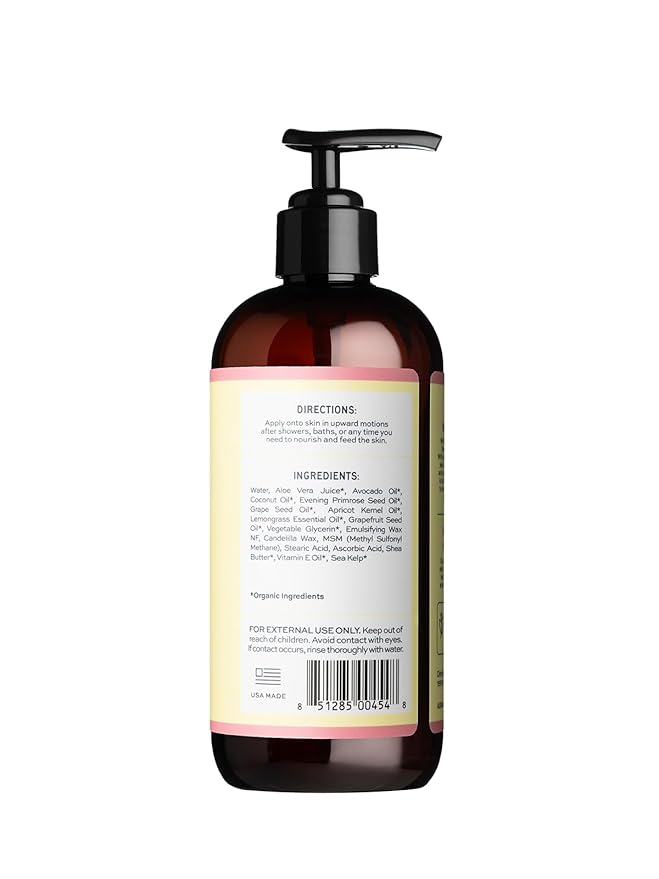 Aleavia Grapefruit Lemongrass Prebiotic Body Lotion – Lightly Scented, All-Natural Moisturizing Body Lotion with Organic Essential Oils – 12 Oz-Velvo Beauty