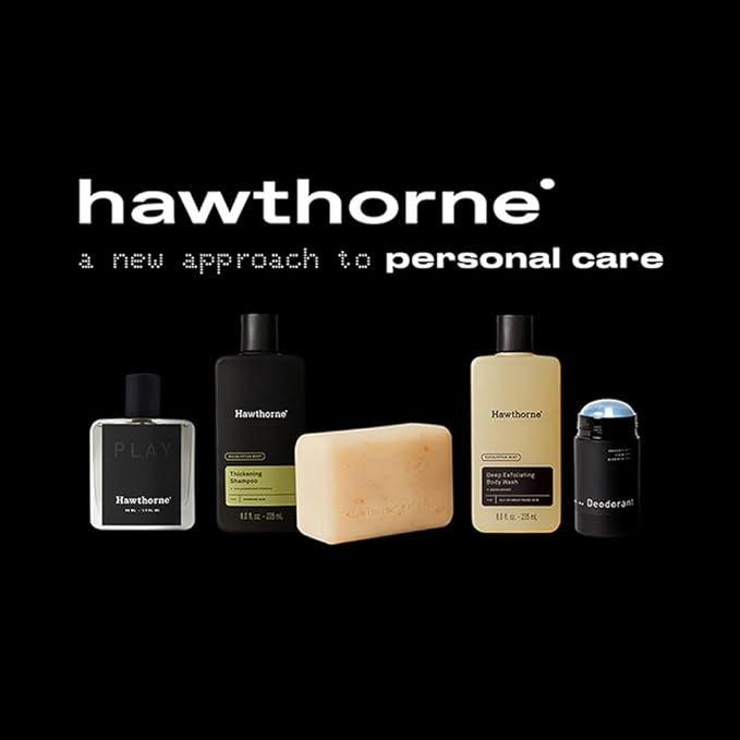 Hawthorne Men's Everyday Shampoo and Conditioner Set. For Stronger, Healthier Hair with Pure Avocado Oil and Coconut Oil. Mint and Eucalyptus Scent. Sulfate Free, Paraben Free. 8 fl. oz each.-Velvo Beauty