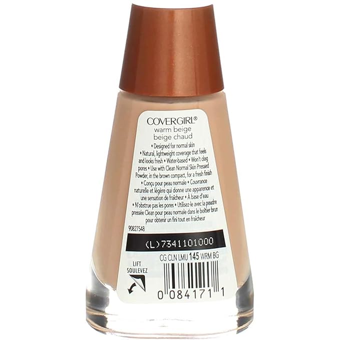 Cover Girl 00417 145wrmbei Warm Beige Clean Liquid Make Up-Velvo Beauty