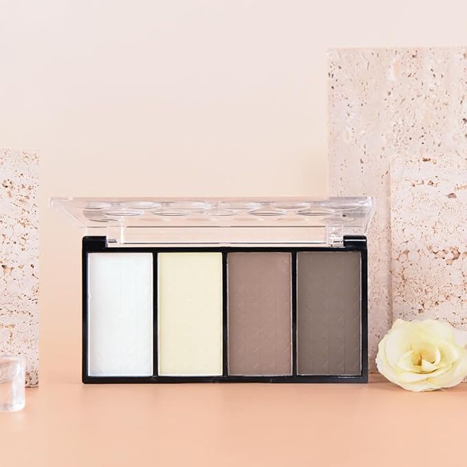 4-Color Contour Makeup Palette, Blush Highlighter Bronzer Powder Kit, Face Cosmetics Gift Set (02#, 1 Count (Pack of 1))-Velvo Beauty