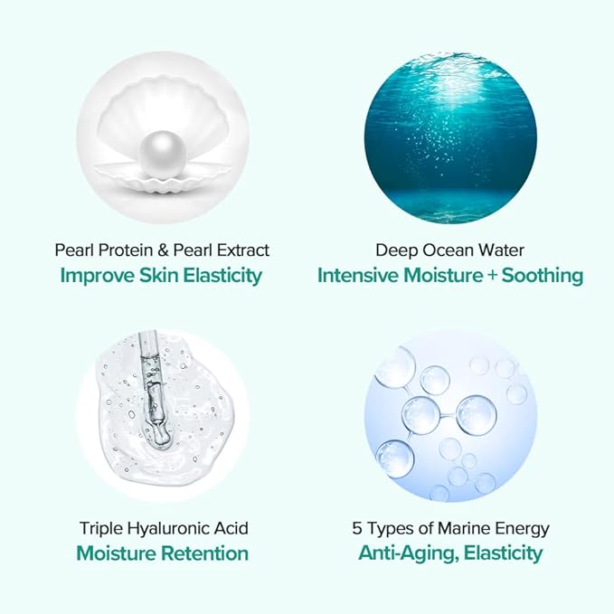 JMsolution Marine Luminous Pearl Deep Moisture 3 Step Skin Care Face Mask - Korean Skincare Facial Mask - boosting Brightening Moisturizing-10 Sheets for Dry Skin-Velvo Beauty