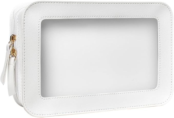 Clear Makeup Bag Small, TSA Approved Portable Toiletry Bag with Zipper Cosmetic Travel Bag Makeup Organizer Case Mini Makeup Pouch for Purse Car Organizer Bag for Women Men-Velvo Beauty