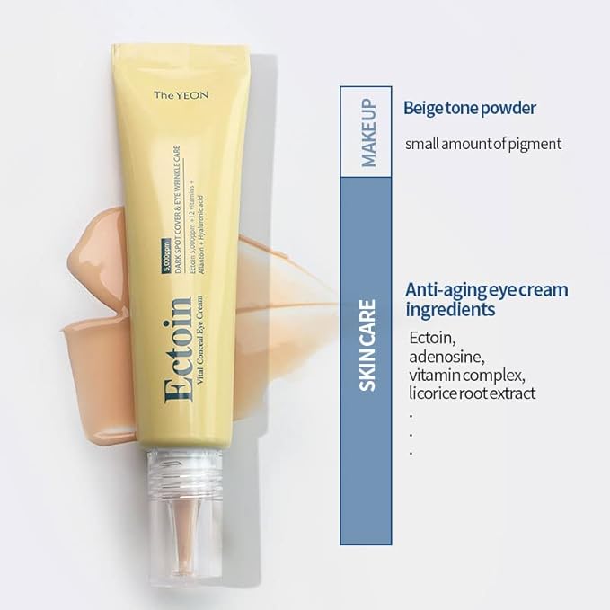 Korean skin care TheYEON Ectoin Vital Conceal Eye Cream for Dark Circle / 20ml 0.67 fl. oz/Concealer, Hydrates, Covers, Wrinkles and Puffiness, Anti Aging-Velvo Beauty