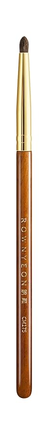 Desert Oak Series Tapered Spotlight Brush - Precision Pony Hair Brush for Inner Corner & Under-Eye Highlighting, Bubinga Handle & Gold Ferrule (CM 175)-Velvo Beauty