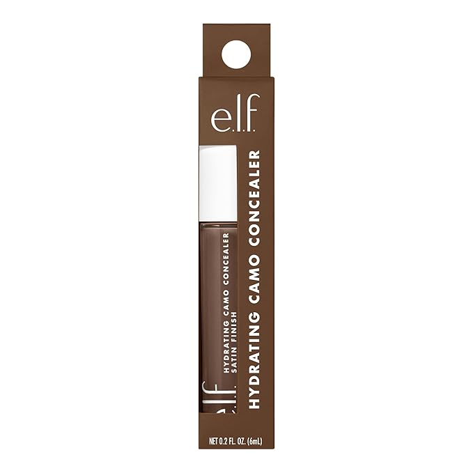e.l.f. Hydrating Camo Concealer, Covers Blemishes & Under-Eye Circles, Full-Coverage & Delivers A Satin Finish, Vegan & Cruelty-Free, Rich Walnut-Velvo Beauty