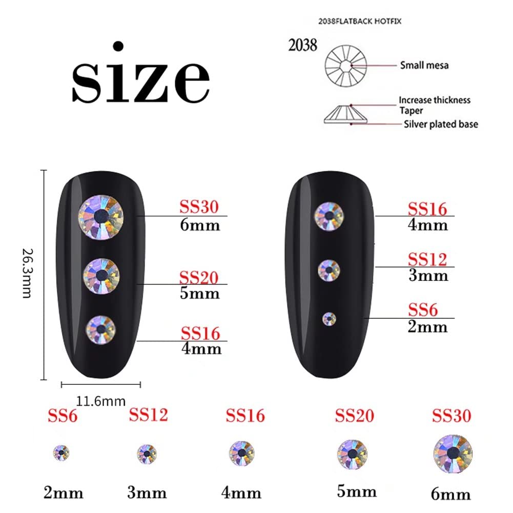 1000 Pieces SS20 5mm Flatback Rhinestones Clear Glass Round Gems Crystals for Nail Art DIY Crafts Clothes Shoes Bags (Orange)