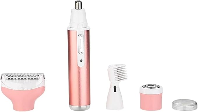 4-in-1 Electric Razor for Women - Painless Facial Hair Removal, Bikini Trimmer, Eyebrow & Body Groomer - Rechargeable Hair Clippers Set for Underarms, Legs & Nose-Velvo Beauty