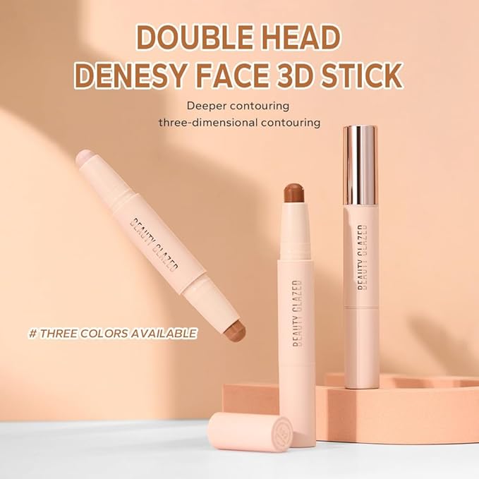 Cream Contour Sticks,Shades with Highlighter & Bronzer,Non-greasy and Waterproof Contouring Pen,Easy to Sculpt the Face and Create a Lightweight Finishing Makeup (02#Bronzer contour and glow sticks)-Velvo Beauty
