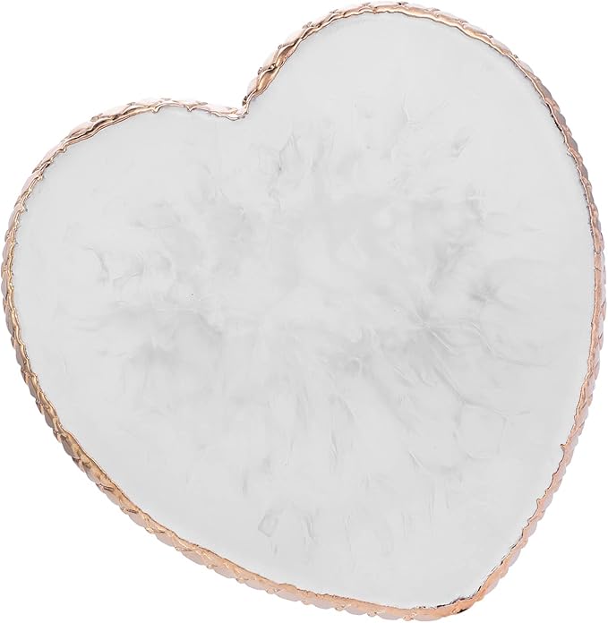 Resin Nail Art Palette Gold Edge Nail Holder Heart Shaped Color Makeup Foundation Mixing Tools Display Board Gel Nail Art Color Mixing Palette Painting Tray Manicure Tool-Velvo Beauty