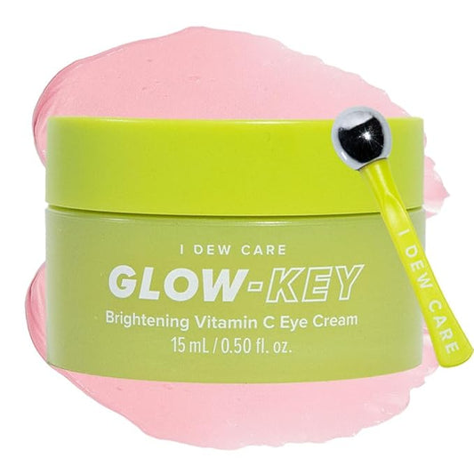 I DEW CARE Vitamin C depuffing Eye Cream with Eye Roller Set | Korean Skin Care Dark Circles Under Eye Treatment with Hyaluronic Acid, Niacinamide | 0.50 Fl Oz | Not Tested on Animals-Velvo Beauty