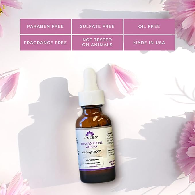 SKIN DEVA 20% Argireline Serum with Matrixyl 3000 Pure Hyaluronic Acid Serum For Face Deep Wrinkle Reducer Anti Aging Tones Skin and Stimulates Collagen Peptides Serum For Face-Velvo Beauty