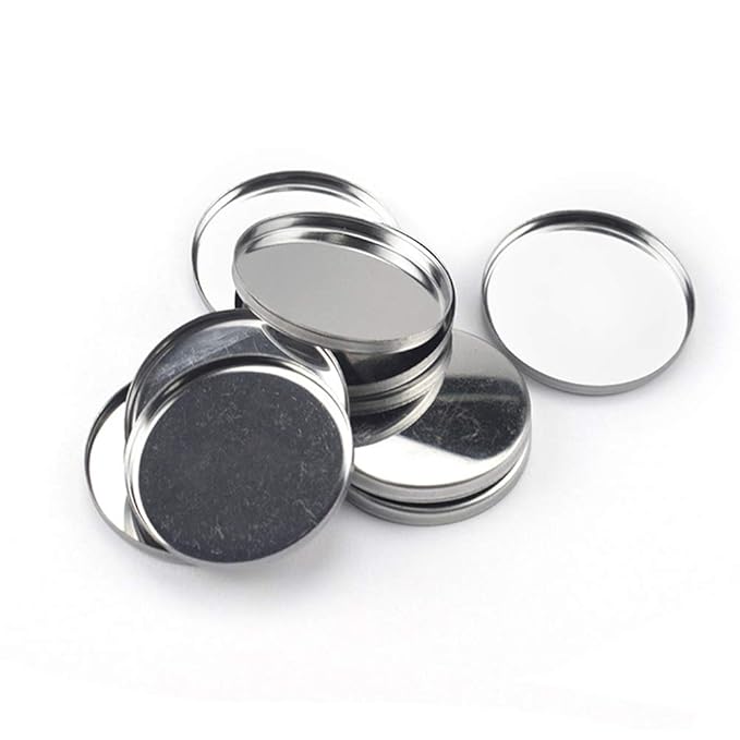 20 Pieces Empty Round Metal Tin Palette Pans Round Metal Pans Cosmetic Eyeshadow Pans for Eyeshadow Palette Magnetic Makeup Palette, 36mm Diameter 3.5mm Height-Velvo Beauty