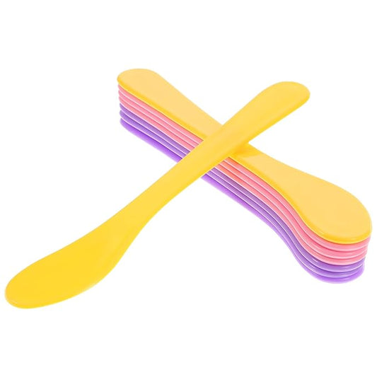 Healifty 10 Pcs makeup spatula plastic makeup DIY Accessories Facial Cream Spatulas Cream Spoon DIY Makeup Spatula small spoons Spatula Premium makeup spatula tool 15c cosmetic applicator-Velvo Beauty