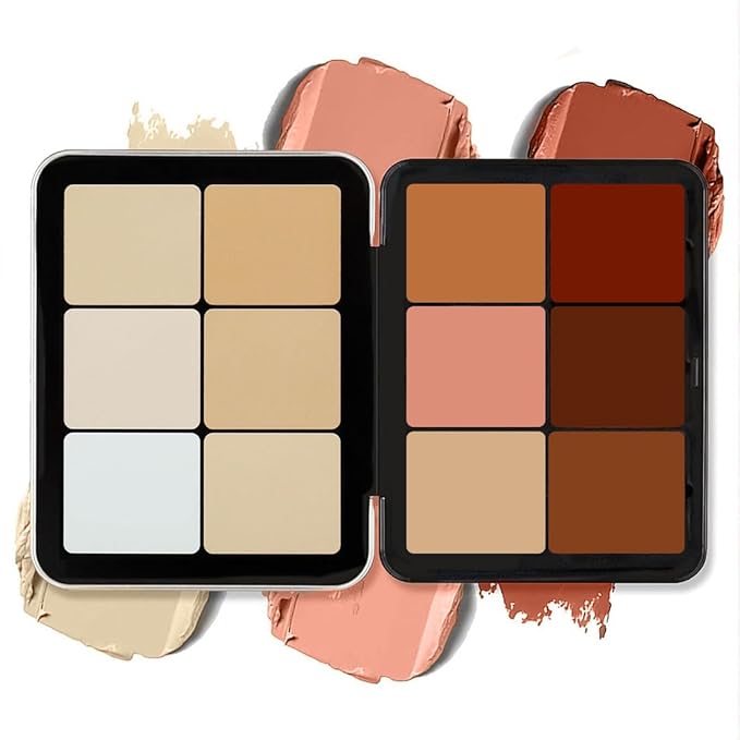 12 Colors Cream Concealer Palette, Long Lasting Full Coverage Correcting Concealer Palette Foundation Camouflage Makeup Contour Palette for or Under Eye Dark Circles, Acne Marks, Facial Spots-Velvo Beauty