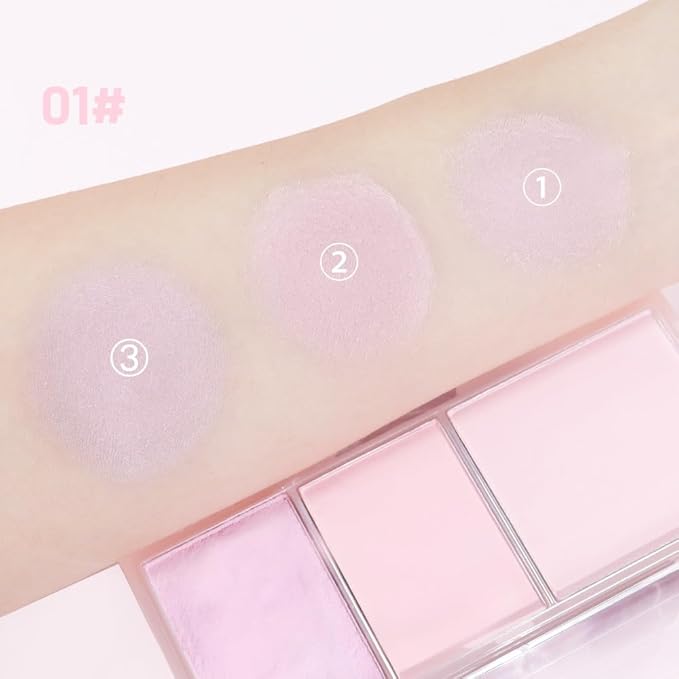 3 IN 1 Brown Nude Face Highlight Bronzer Powder Palette for Face Cheeks Contour Brightening, Buildable Matte Coverage Natural Makeup,Ultra Sculpt Nose Shadow Eyeshadow Primer-Pink-Velvo Beauty