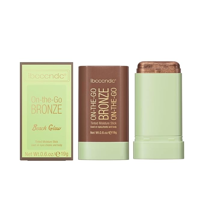 Multi-Use On The Go Bronzer Stick, Cream Contour Stick, Highlight Facial Stick Makeup, Glow Bronzer Stick for Women, Long-lasting Tinted Stick (4# Beach Glow)-Velvo Beauty