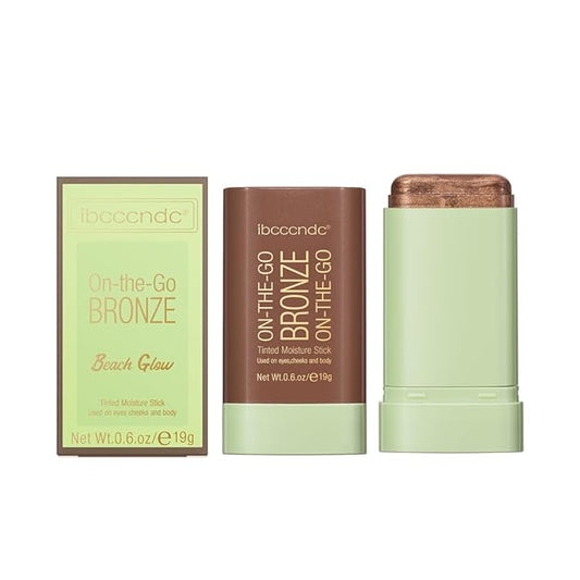 Multi-Use On The Go Bronzer Stick, Cream Contour Stick, Highlight Facial Stick Makeup, Glow Bronzer Stick for Women, Long-lasting Tinted Stick (4# Beach Glow)-Velvo Beauty