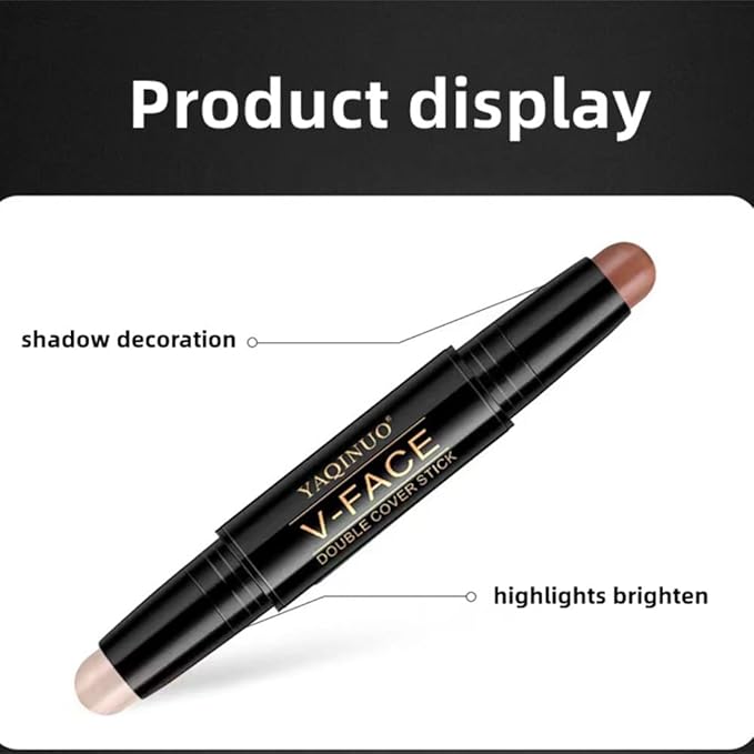 Double head outline pen, fluorescent pen stick, concealer, durable waterproof cosmetic pen, corrective makeup (#1)-Velvo Beauty