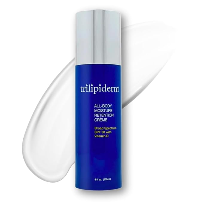 Trilipiderm All-Body Moisture Retention Crème with SPF 30, Vitamin D - 8oz Airless Pump Sunscreen-Velvo Beauty