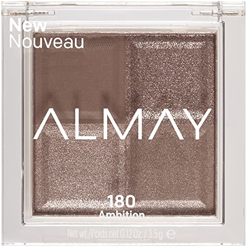 Almay Eyeshadow Palette, Longlasting Eye Makeup, Single Shade Eye Color in Matte, Metallic, Satin and Glitter Finish, Hypoallergenic, 180 Ambition, 0.1 Oz-Velvo Beauty