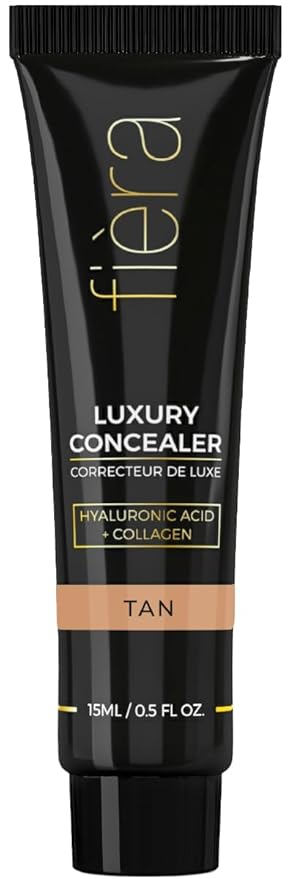 Fièra Luxury Concealer with Anti-Aging - All Day Coverage for Dark Circles, Fine Lines, Wrinkles & Spots - Tan, 0.5 Ounce-Velvo Beauty