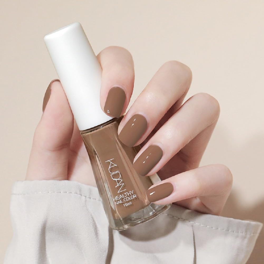 Nail Polish set - Nail Lacquer Quick Dry, Full Size, Vibrant, Colorful, Trendy, Glitter, Glossy, Metallic, Matte Nail Art Nail Shades (N10 khaki, 52g)-Velvo Beauty