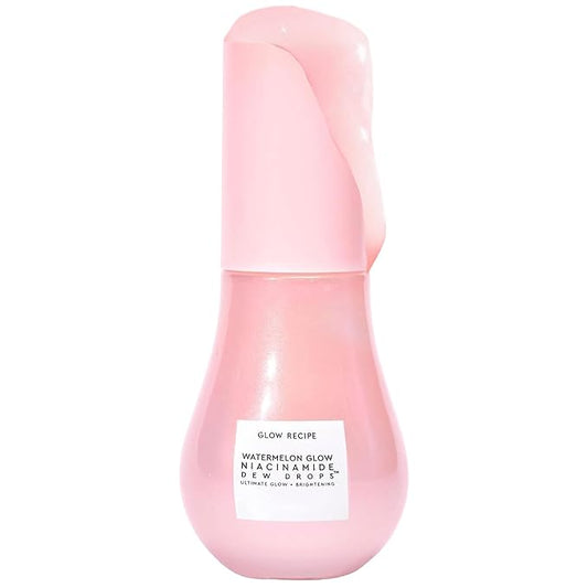Glow Recipe Watermelon Niacinamide Dew Drops, Travel Size - Brightening, Plumping Hydrating Face Serum, Makeup Primer + Liquid Highlighter with Hyaluronic Acid - Dewy & Glowing Korean Skin Care (15ml)-Velvo Beauty