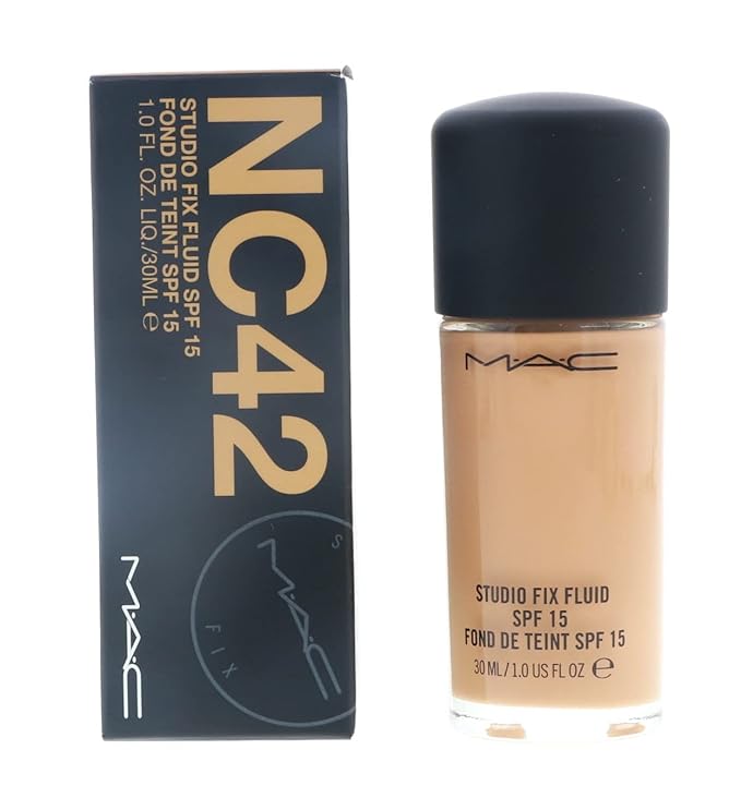 MAC Studio Fix Fluid Foundation SPF5, NC42, 1 Count, 1 Ounce-Velvo Beauty