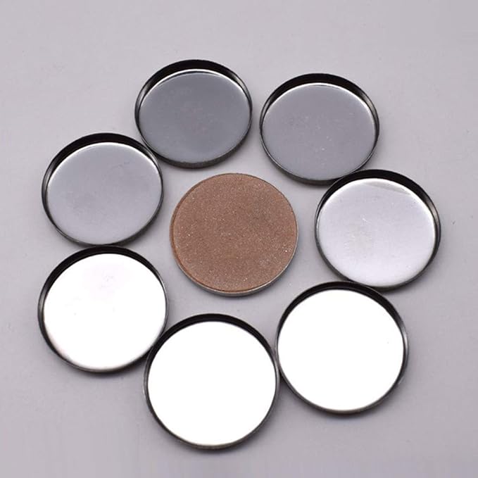 20 Pieces Empty Round Metal Tin Palette Pans Round Metal Pans Cosmetic Eyeshadow Pans for Eyeshadow Palette Magnetic Makeup Palette, 36mm Diameter 3.5mm Height-Velvo Beauty