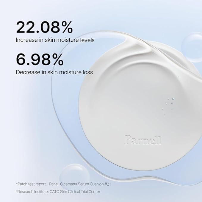 Parnell Cicamanu Serum Cushion - Moisturizing Foundation for Soothing, Coverage, Glass Skin and Lightweight for Sensitive and Dry Skin Pearl Skin (0.52 Fl Oz) (27C)-Velvo Beauty