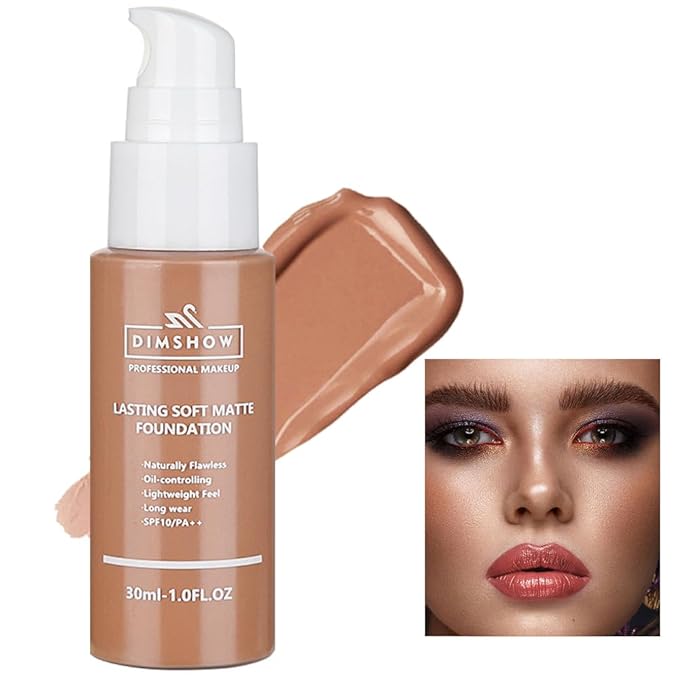 Flawless Matte Liquid Foundation Makeup, Vegan & Cruelty-Free, Liquid Oil-Free Foundation Face Makeup for Combination & Oily Skin, Longwear Medium-Full Coverage (12, 30ml)-Velvo Beauty