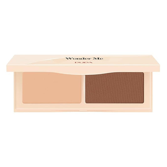 Pupa Milano Wonder Me Natural Sculpt, 002, 0.282 oz - Double Face Contour Palette - Perfecting and Contouring Face Powder - Blendable Face Makeup-Velvo Beauty