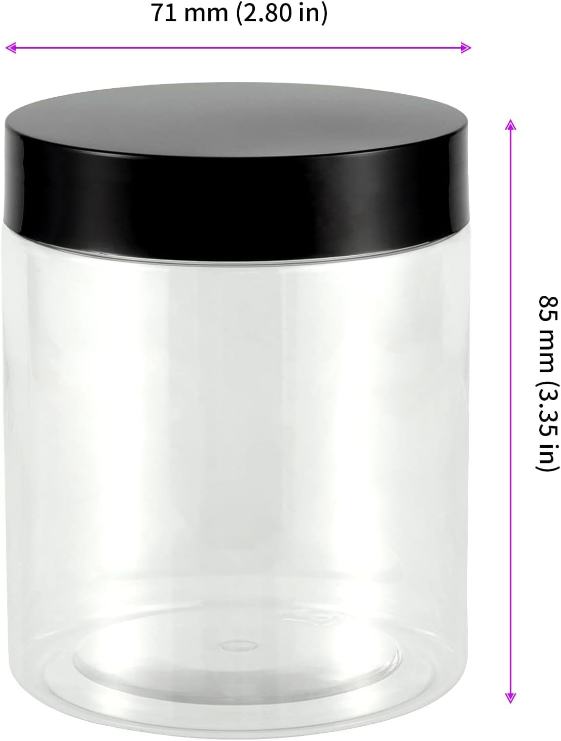 JEUIHAU 46 Pack 8 OZ Plastic Jars with Lids, Clear Empty Slime Storage Containers with Screw On Lids, Plastic Cosmetic Containers for Slime Making, Food, Beauty Products, BPA Free-Velvo Beauty
