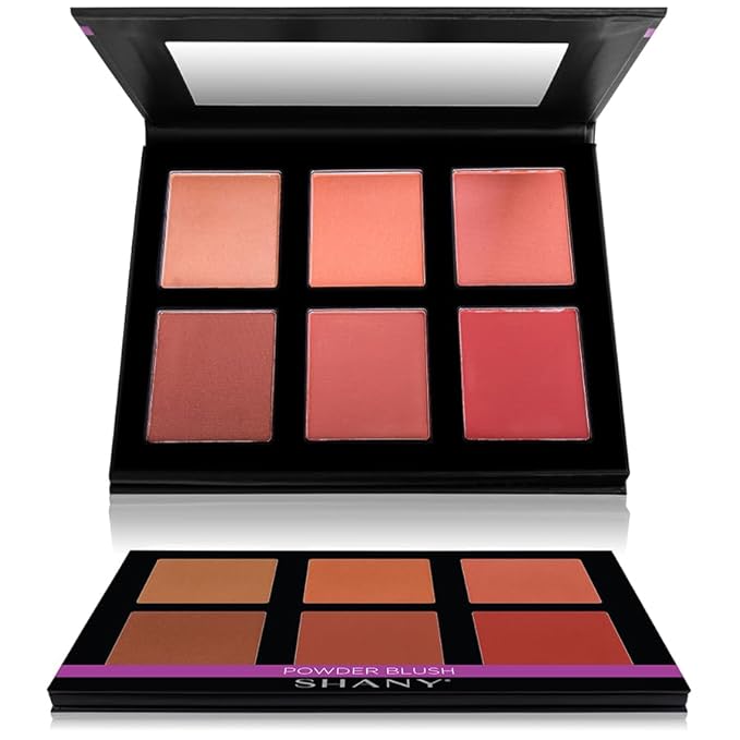 SHANY Shimmer & Matte Powder Blush Makeup Palette with Mirror - 6 Color Makeup Blush Palette - BLUSH-Velvo Beauty