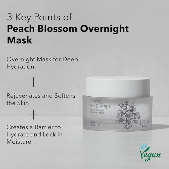 Gentle Peach Blossom Overnight Mask l Vitamin C, Rejuvenating, Hydrating l Product of Korea - 1.69 fl. Oz-Velvo Beauty