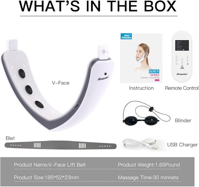 V-Face Electric Double Chin Device,Facial Lifting Machine with Intelligent Remote Control-Velvo Beauty