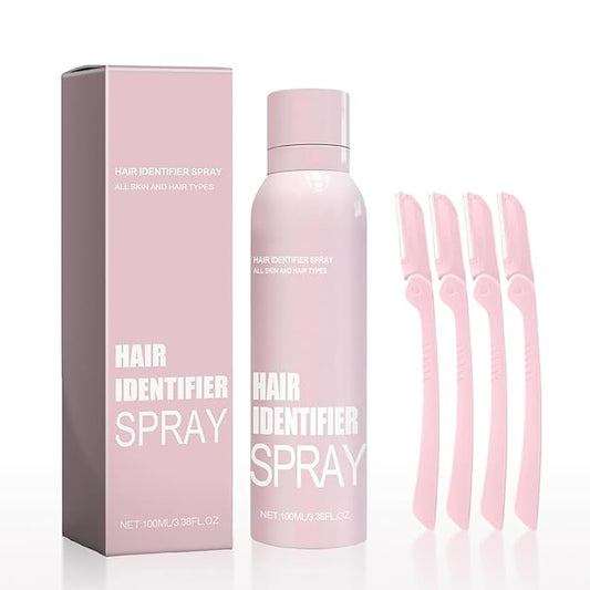 Hair Identifier Spray for Face Shaving, Body Hair Identifying Spray Plus Razor-Velvo Beauty