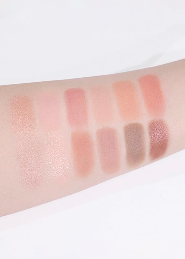 COLORGRAM Pin Point Eyeshadow Palette 01 Peach+Coral= | Ultra-Blendable Matte, Glitter, Shimmer Shades for Daily Makeup | K-Beauty Eye Palette with Easy-to-Use Calculator Design-Velvo Beauty