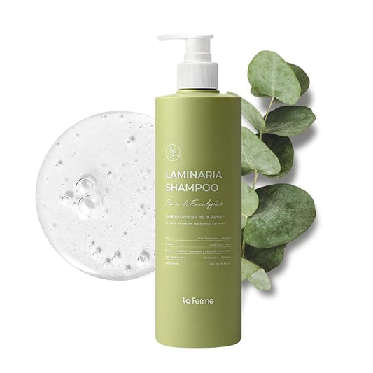 laferme Laminaria Shampoo with Organic Ingredient, Korean Clarifying Shampoo, Hydrating for Dry Hair, Strengthening for Weak Hair, Sulfate & Paraben-Free, for Women & Men,16.9 FL. OZ, Pine Eucalyptus-Velvo Beauty