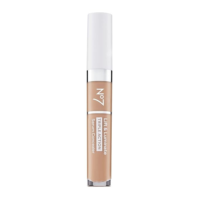 No7 Lift & Luminate Triple Action Serum Concealer - Medium - Anti Aging Liquid Concealer Makeup for Blemishes & Dark Circles - Medium to Full Coverage Concealer for Face (8ml)-Velvo Beauty