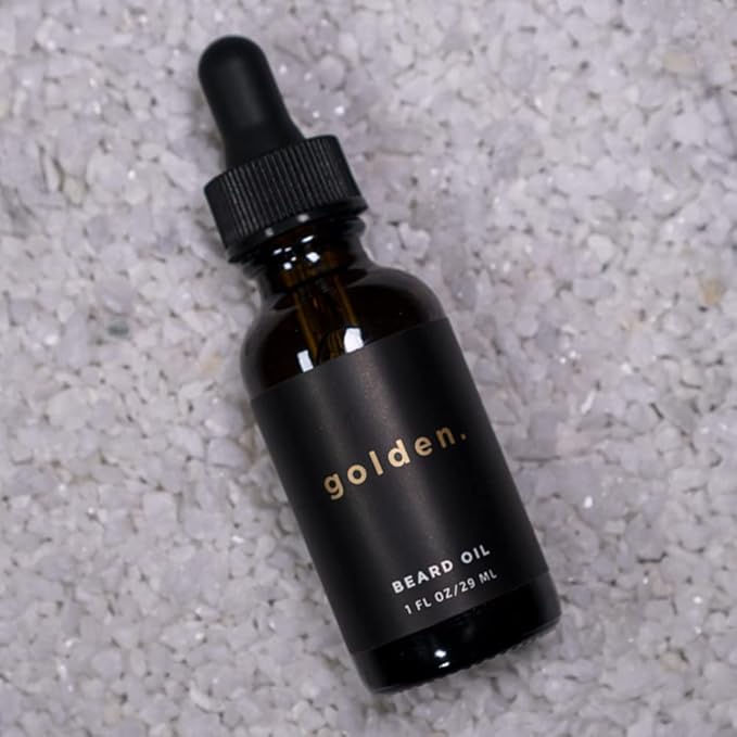 Golden Grooming Co. Beard Oil for Men - Nourishing & Organic Beard Moisturizer - Organic Oil for Beard Growth - All-Natural Formula with Vitamin E - Smooth and Soft Beard - 1 fl oz-Velvo Beauty