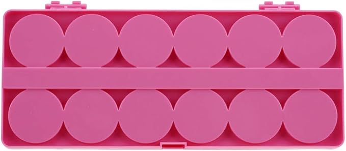 Nail Art Palette, 24 Grid Plastic Nail Art Paint Color Mixing Palette Plate Watercolor Pigment Color Mixing Case Manicure Drawing Tray(Rose Red)-Velvo Beauty