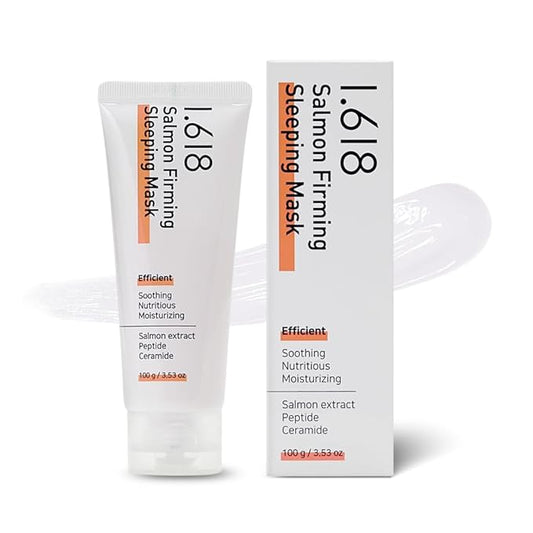 1.618 Salmon Firming Sleeping Mask with Ceramides & Hyaluronic Acid – Hydrating, Soothing, Anti-Wrinkle Overnight Face Mask for Dry & Sensitive Skin | Fragrance-Free | K-Beauty | 3.53oz-Velvo Beauty