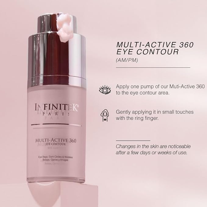 Infinitek Paris Multi-Active Collagen Eye Cream & Retinol Serum Eye Contour - Anti Aging Eye Cream for Wrinkles, Under Eye Treatment for Dark Circles and Under Eye Wrinckle Repair. 0.50 Fl Oz-Velvo Beauty