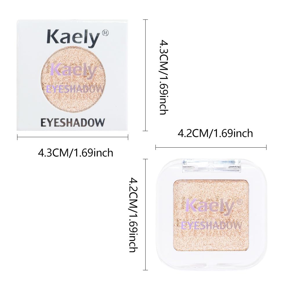 Light Nude Brown Shimmer Single Eyeshadow Makeup Palette, Natural Nude Brown Single Eye Shades, Creamy Pressed Powder for Easy Blending, Mini Travel Palette for Women, Everyday Eyeshadow Makeup-Velvo Beauty