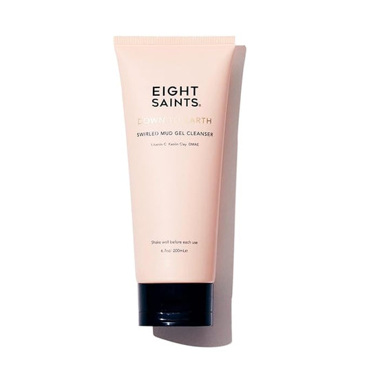 Eight Saints Down To Earth Mud Gel Face Wash, Natural and Organic, Gentle and Effective Daily Anti Aging Facial Cleanser, Makeup Remover, Nourishing and Hydrating Face Cleanser, 6.7 Ounces-Velvo Beauty