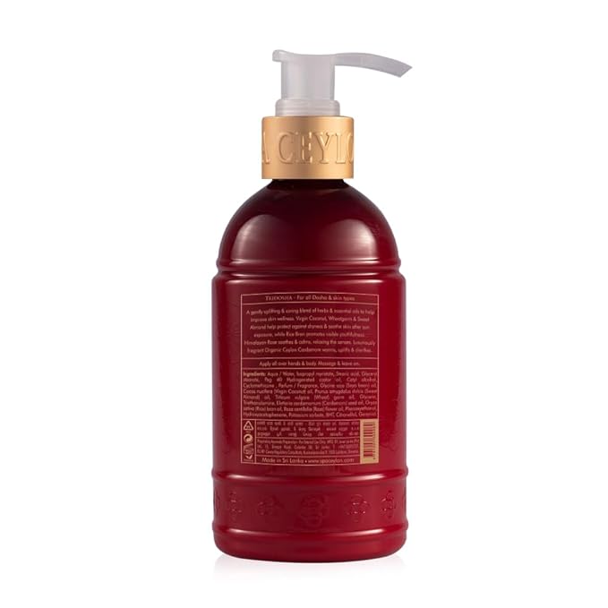 SPA CEYLON Cardamom Rose Hand & Body Lotion | Body Cream with Coconut, Almond & Himalayan Rose | Hydrating & Soothing for All Skin Types | Vegetarian & Ethical-Velvo Beauty